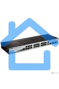 Коммутатор D-Link DGS-1210-28/ME/B2A, L2 Managed Switch with 24 10/100/1000Base-T ports and 4 1000Base-X SFP ports.16K Mac address, 802.3x Flow Control, 4K of 802.1Q VLAN, 802.1p Priority Queu