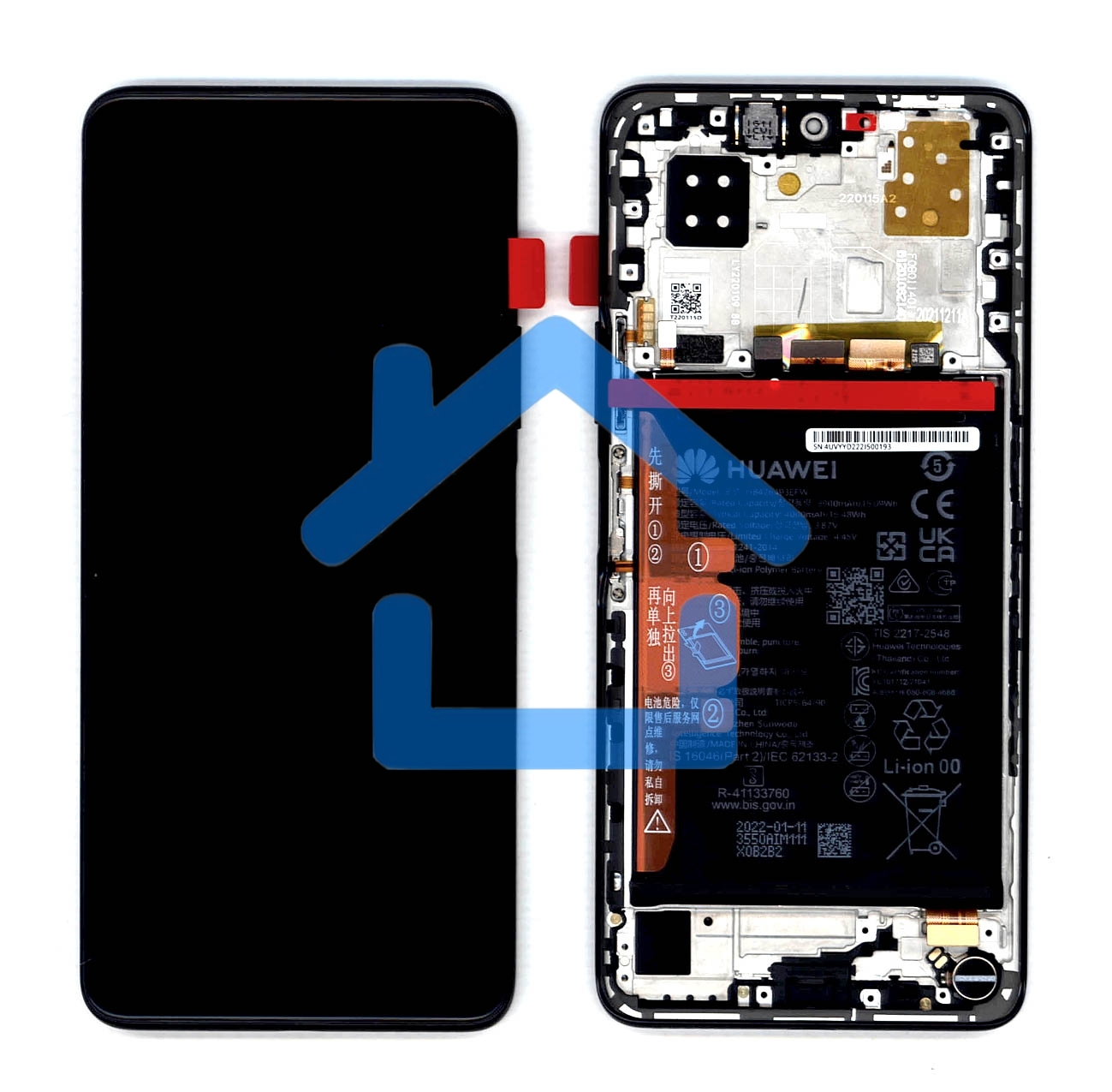 Дисплей для Huawei Nova 9 SE в сборе с тачскрином, панелью и аккумулятором (SP 02354UVY), черный