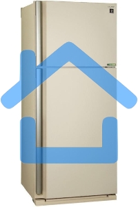 Холодильник Sharp SJ-XE59PMBE бежевый двухкамерный 430/148л морозилка сверху