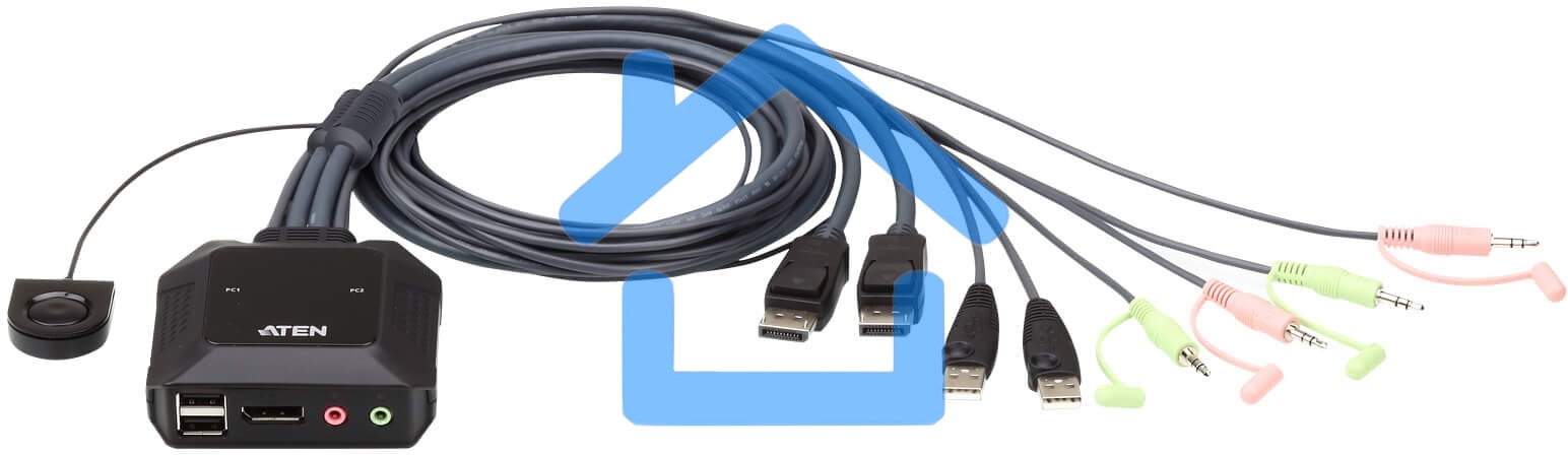 Переключатель ATEN 2 PORT USB DP KVM SWITCH.