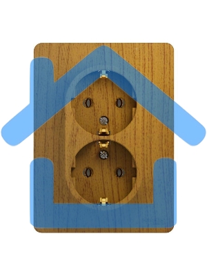 Розетка 2-м СП Glossa в сборе с заземл. в сборе дер. дуб SchE GSL000524