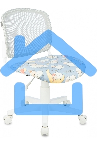 Кресло детское Бюрократ CH-W296NX TW-02 светло-серый овечки, сетка/ткань, крестов. пластик, пластик белый