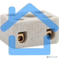 Клемма керамическая винтовая 4 мм² 2 пары контактов с крепежным отверстием (100 шт./уп.) Rexant