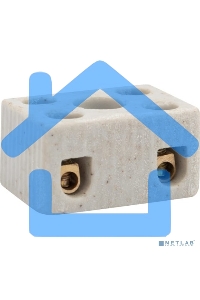 Клемма керамическая винтовая 4 мм² 2 пары контактов с крепежным отверстием (100 шт./уп.) Rexant