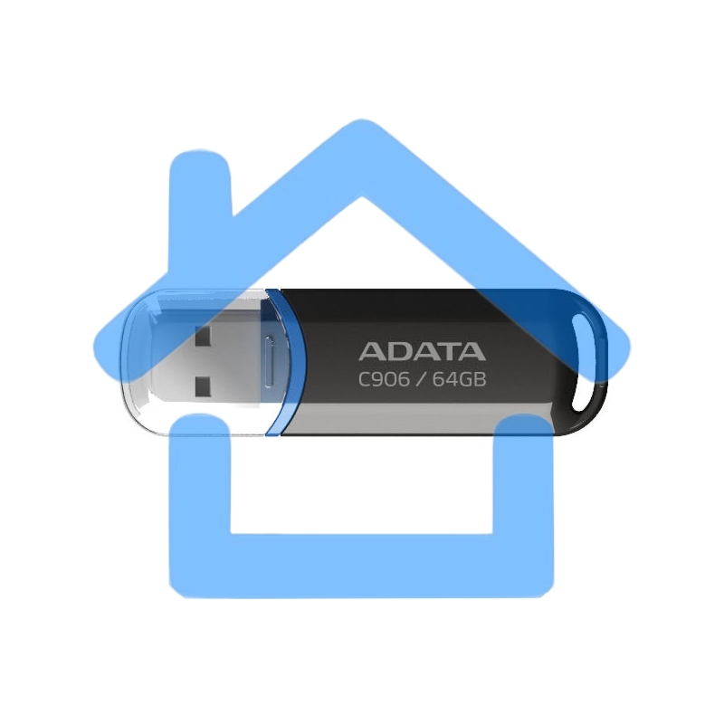 Флешка USB ADATA Classic C906 (AC906-64G-RBK), 64Gb, USB 2.0, R/W 15/5, черный / синий