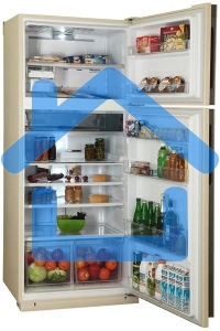 Холодильник Sharp SJ-XE59PMBE бежевый двухкамерный 430/148л морозилка сверху