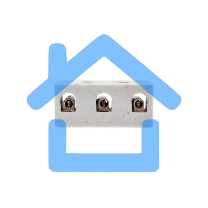 Клемма керамическая винтовая 4 мм² 3 пары контактов с крепежным отверстием (100 шт./уп.) Rexant