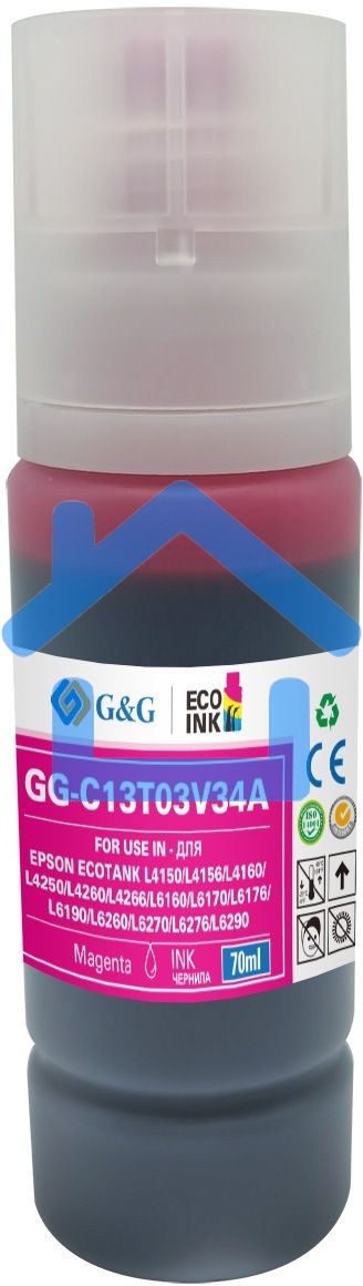 Чернила G&G GG-C13T03V34A 101M пурпурный70мл для Epson L4150/L4160/L6160/L6170