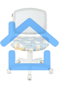 Кресло детское Бюрократ CH-W296NX TW-02 светло-серый овечки, сетка/ткань, крестов. пластик, пластик белый