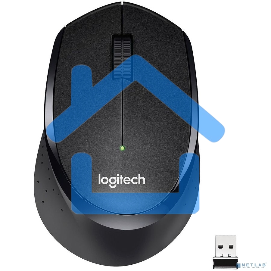 Мышь беспроводная Logitech M330 SILENT PLUS черный, 1000 dpi, радиоканал, USB, кнопки - 3