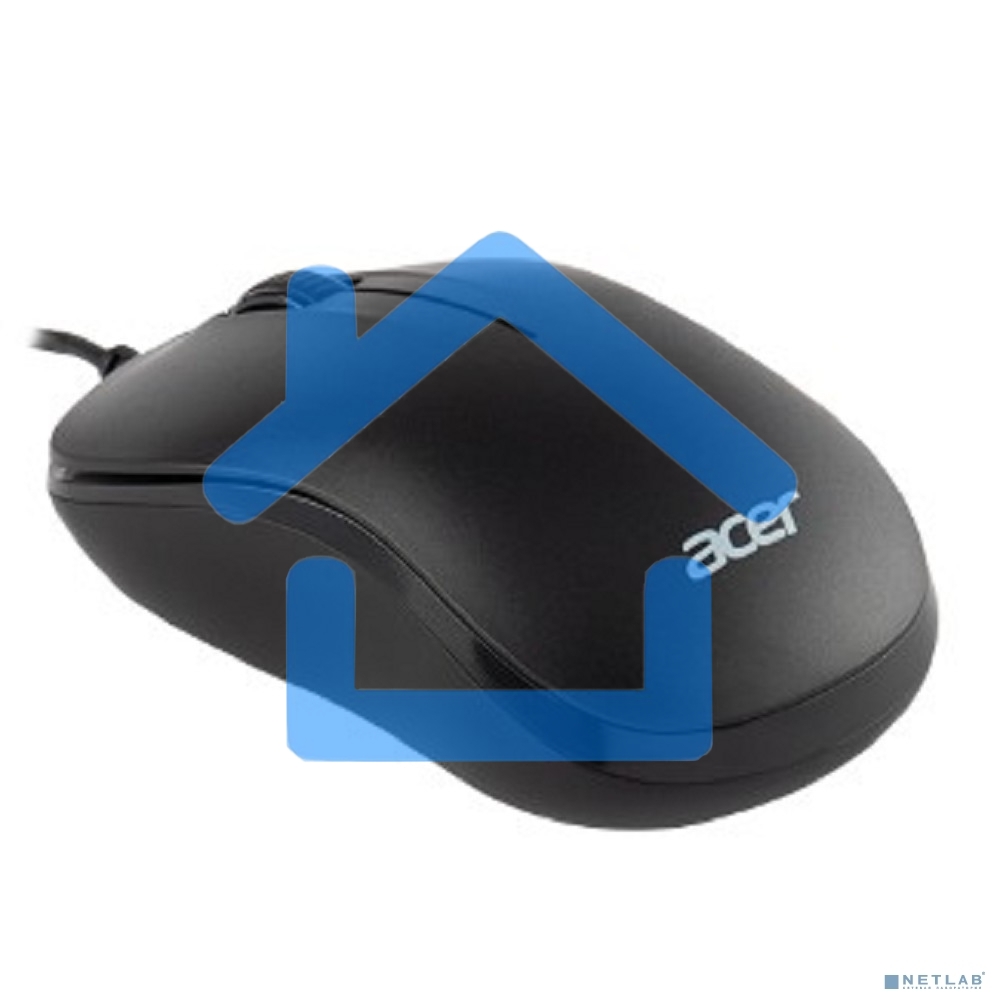 Мышь проводная Acer OMW140 черный, 1200 dpi, USB, кнопки - 3