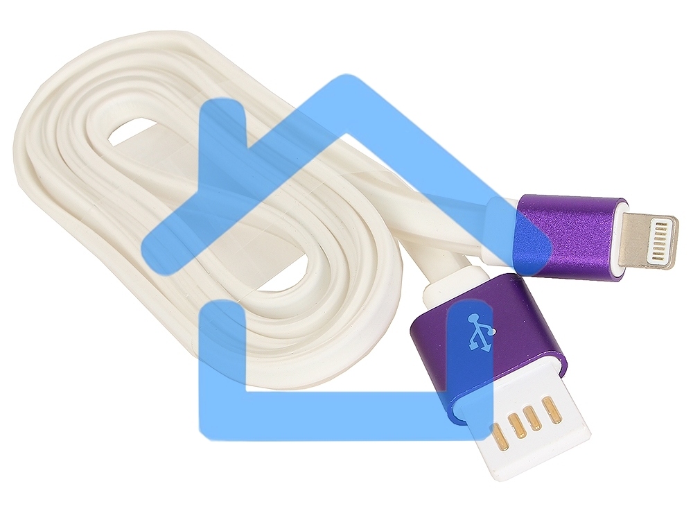 Кабель Gembird USB 2.0 Cablexpert CC-ApUSBp1m, AM/Lightning 8P, 1м, силиконовый шнур, разъемы фиолетовый металлик, пакет
