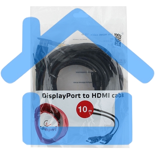 Кабель CablexpertDisplayPort->HDMI, 10м, 20M/19M, черный, экран, пакет