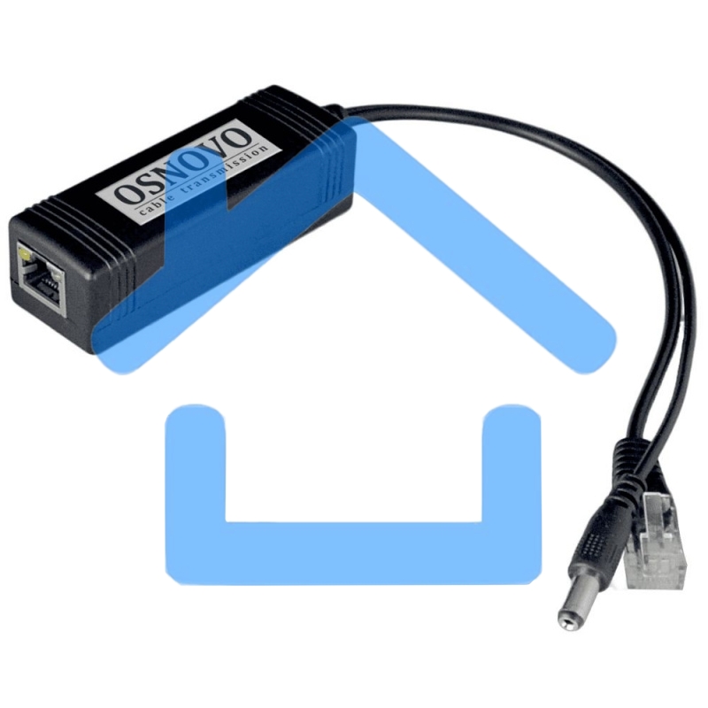 Сплиттер PoE Splitter/2 Osnovo Fast Ethernet. PoE IEEE 802.3af.- RJ45(10/100 Base-T, IE