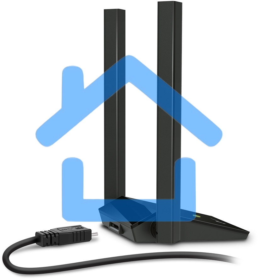 Адаптер TP-Link AC1300Mbps Dual-band High-Gain wireless USB adapter, 867Mbps at 5G and 400Mbps at 2.4G, two high gain antennas, USB 3.0, USB extension cable, support wave 2 MU-MIMO, full compatible with Windows and macOS.
