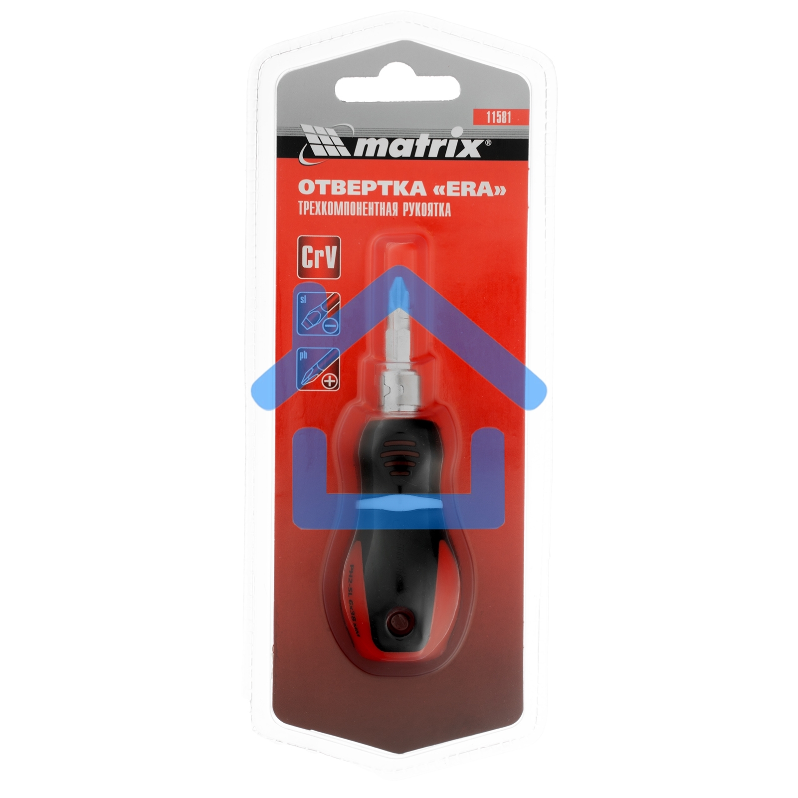 Отвертка комбинированная, SL6,0 / PH2 х 38 мм, CrV, двухкомп. рукоятка Matrix