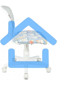 Кресло детское Бюрократ CH-W296NX TW-02 светло-серый овечки, сетка/ткань, крестов. пластик, пластик белый