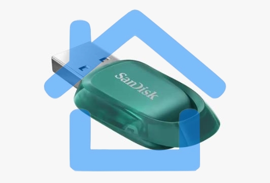 Флешка USB R/W 64Gb SanDisk CZ96 Ultra Eco, USB 3.2, Blue-Green