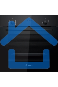 Духовой шкаф электрический Bosch HBF512BB1T Serie 2, духовой шкаф, черный, класс энергоэффективности А, 7 режимов, 3-х слойное остекление, LED-дисплей, утапливаемые переключатели, галогенное освещение, проволочные направляющие, сделано в Турции,