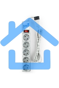 Сетевой фильтр POWER CUBE 1,9 м.* 5 розеток, серый