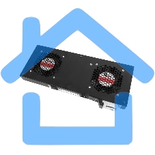 Модуль вентиляторный ЦМО, 2 вентилятора с терморегулятором, черный R-FAN-2T-9005