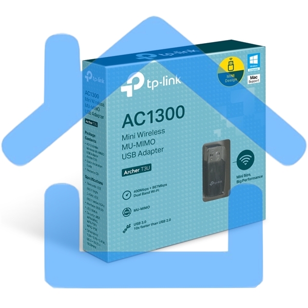 Адаптер TP-LINK Archer T3U AC1300 Мини Wi-Fi MU-MIMO USB-адаптер
