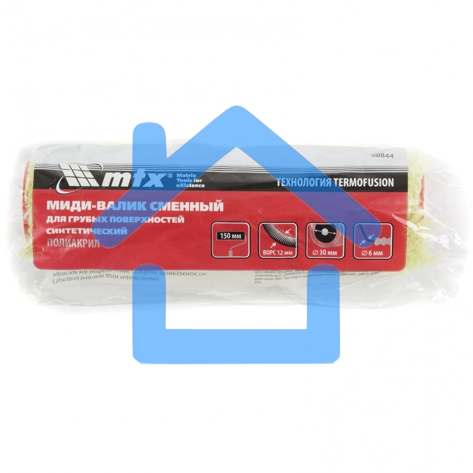 Миди-валик смен. для грубых поверхностей синтет, 150мм ворс 12мм D 30мм Dруч. 6мм полиакрил MTX