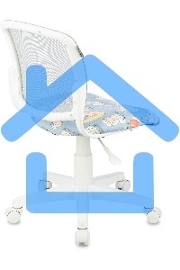 Кресло детское Бюрократ CH-W296NX TW-02 светло-серый овечки, сетка/ткань, крестов. пластик, пластик белый