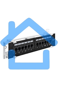 Патч-панель EXEGATE EX256754RUS UTP настенная 12 port кат.5e, ExeGate, разъем KRONE&110 (dual IDC)