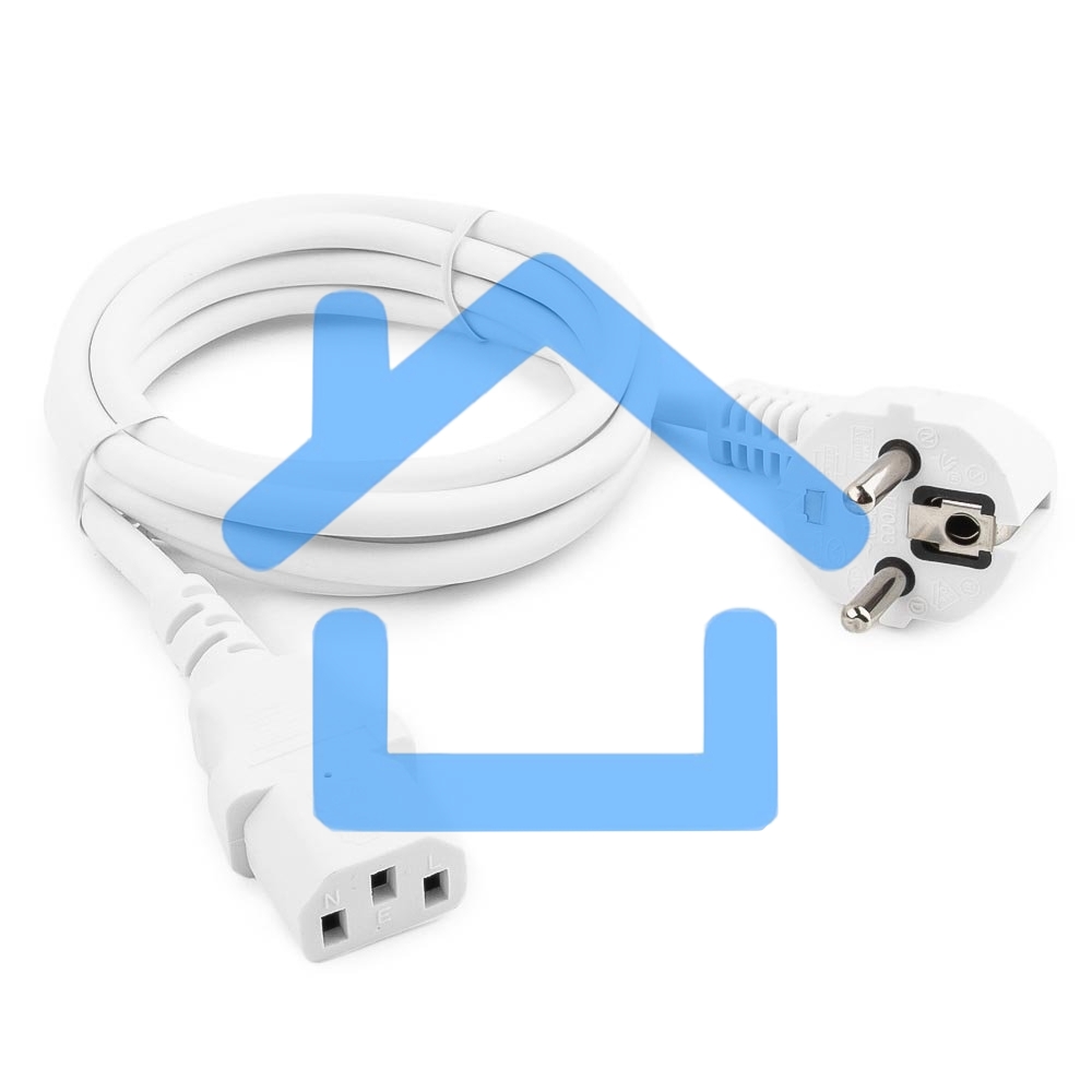 Кабель питания Gembird 1.8м, VDE(0.75мм), белый, с зазем., пакет PC-186W-VDE
