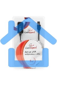 Кабель-удлинитель USB2.0 активный Gembird/Cablexpert UAE-01-5M, AM/AF, 5м