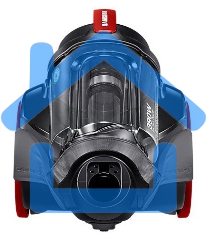 Пылесос Samsung VC15K4116VR/EV красный/черный, 390/1500 Вт, уборка сухая, пылесборник контейнер 1.3 л