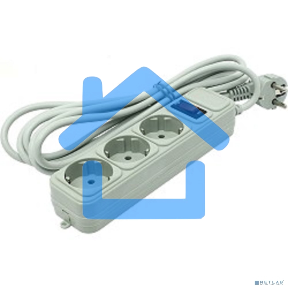 Сетевой фильтр Exegate SP-3-3G (3 розетки, 3м, евровилка, серый)