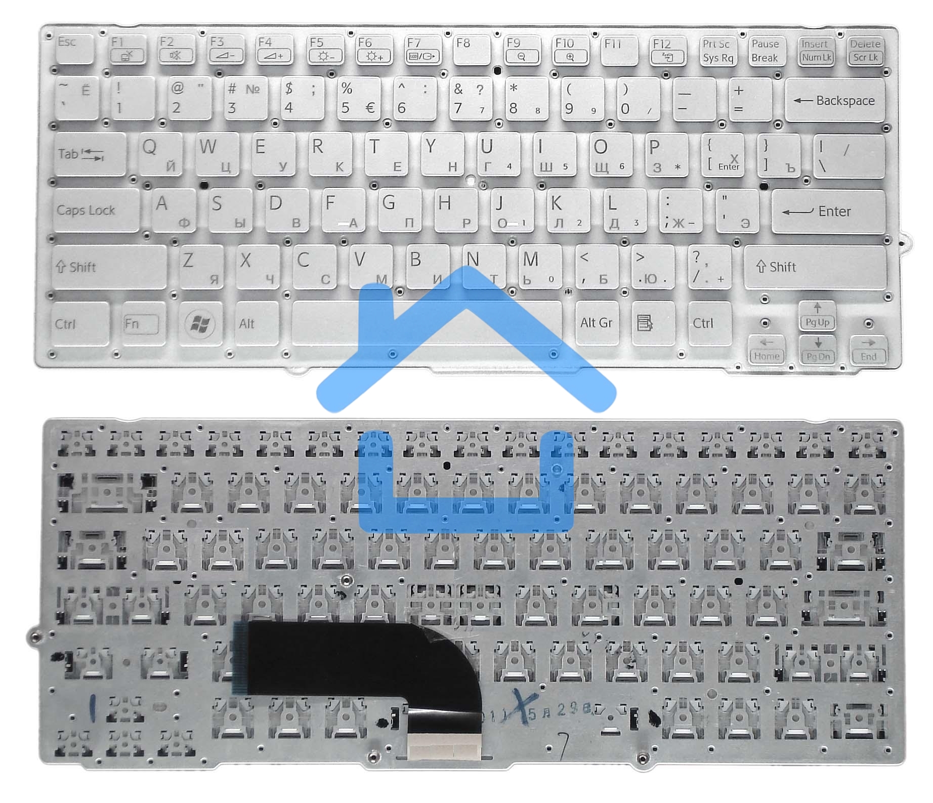 Клавиатура для ноутбука Sony Vaio VPC-SD VPC-SB серебристая