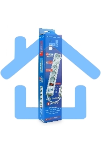 Сетевой фильтр POWER CUBE 1,9 м.* 5 розеток, серый