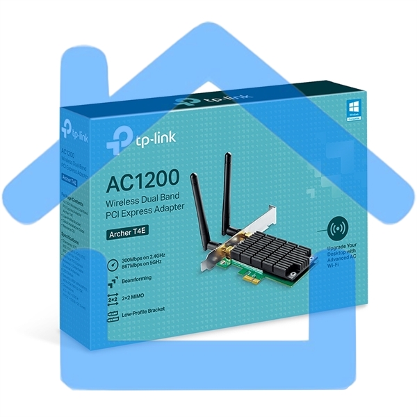 Адаптер TP-LINK ARCHER T4E AC1200 Двухдиапазонный Wi-Fi адаптер PCI Express