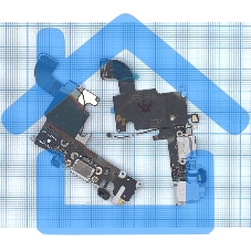Шлейф разъема питания с аудио-разъемом для iPhone 6S серый
