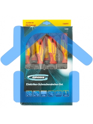 Набор отверток GROSS 12950 диэлектрических до 1000в тестер crmo двухкомпонентные рукоятки (8шт.)