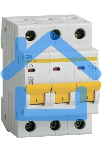 Выключатель автоматический Iek MVA20-3-010-C ВА47-29 3Р 10А 4,5кА х-ка С ИЭК