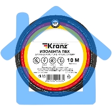 Изолента ПВХ KRANZ 0.13х15 мм, 10 м, черная (10 шт./уп.)