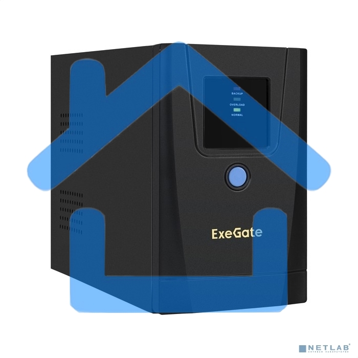 Источник бесперебойного питания ExeGate SpecialPro UNB-650.LED.AVR.1SH.2C13 650VA/360W, LED, AVR, 1*Schuko+2*C13, металлический корпус, черный