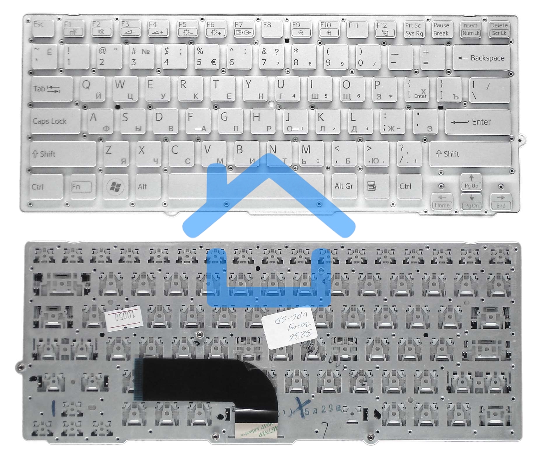 Клавиатура для ноутбука Sony Vaio VPC-SD VPC-SB серебристая