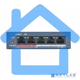 Коммутатор HiWatch DS-S504P(B) 5x100Mb 4PoE+ 35W неуправляемый