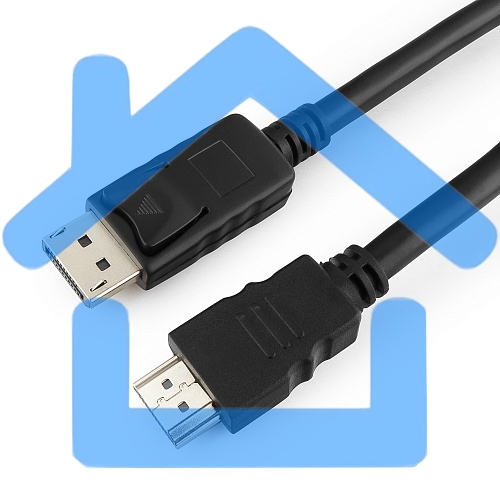 Кабель CablexpertDisplayPort->HDMI, 5м, 20M/19M, черный, экран, пакет