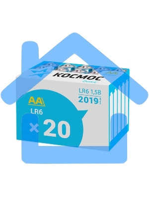 Элемент питания алкалиновый LR LR6 (уп.20шт) Космос KOCLR620BOX