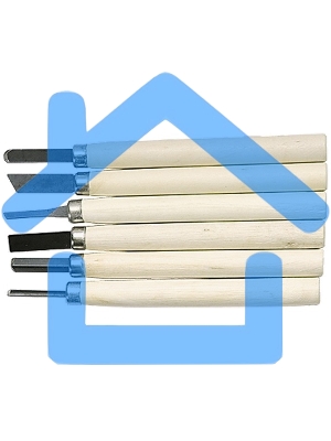 Набор резцов по дереву, деревянные рукоятки, 6 шт. Sparta