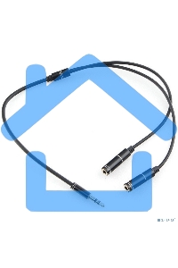 Кабель аудио разветвитель Cablexpert CCAB-02-35MY-0.2MB. 3.5 джек (M)/2х 3.5 джек (F), черный, 0.2м, блистер