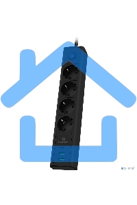 Сетевой фильтр Cablexpert Exnovo, EXN-4-CU2-B-2, 4р,16А, 1xType-C PD, 30Вт, 2хUSB, 2м, ур.защиты 4+, черный, коробка