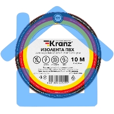 Изолента ПВХ KRANZ 0.13х15 мм, 10 м, красная (10 шт./уп.)