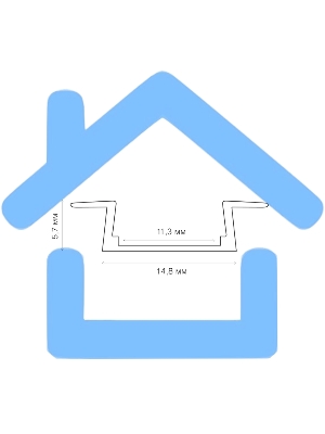 Комплект врезного алюминиевого профиля с рассеивателем, 22х6мм, 2м Rexant
